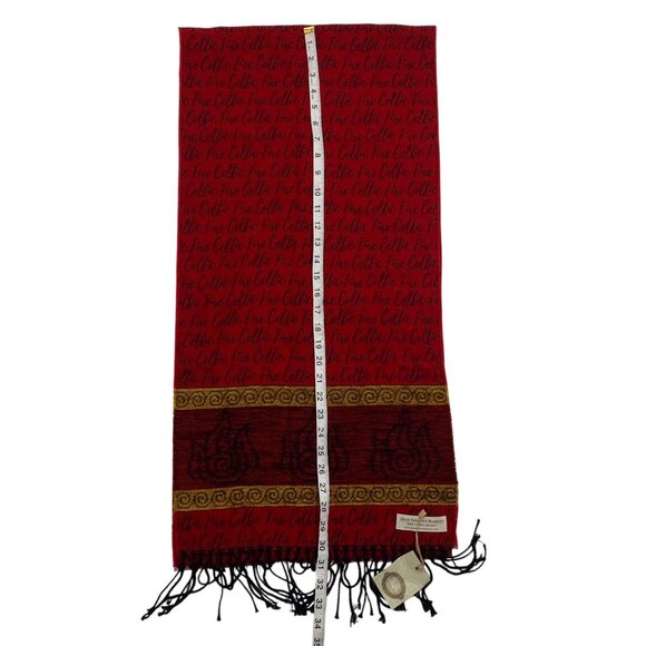 NWT Celtic Fire Aran Sweater Market Wool blend Scarf spell out unisex colorful - Picture 8 of 9